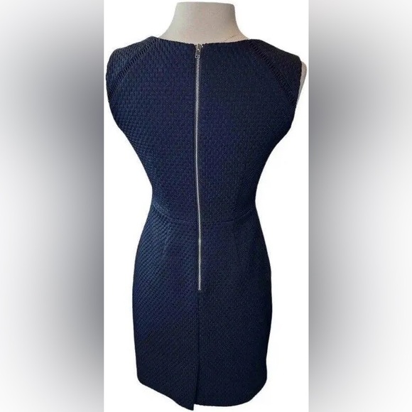J. Crew Portfolio Matelasse Sleeveless Sheath Dress Navy Blue 2 - Picture 3 of 11